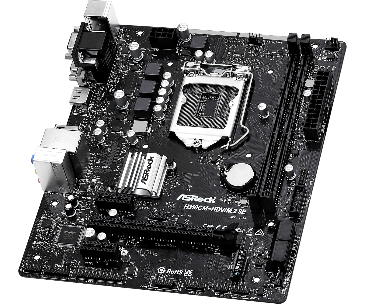 H310CM-HDV/M.2 マザーボード　CPU・メモリ16GB搭載 ASRock H310CM-HDV/M.2 マザーボード、cpu、メモリセット H310CM-HDV/M
